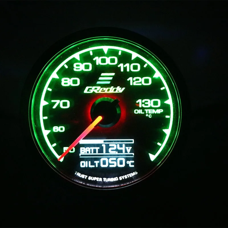 GReddi 7-Farben Turbo-Boost-Anzeige Auto Multi-LCD-Digitalanzeige Rennsport-Messgerät Wassertemperatur Öltemperatur-Anzeige 62mm 2,5 Zoll mit Sensor – Detail 9