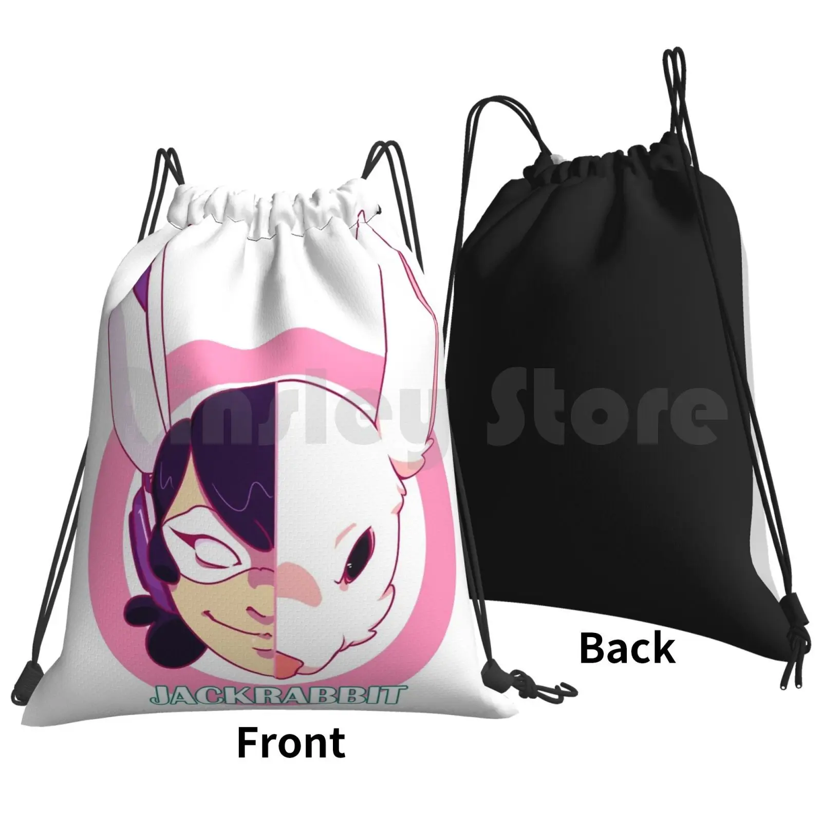 Phoenix Faction Tees-Jackrabbit Backpack Drawstring Bags Gym Bag Waterproof Super Hero Superhero Heroine Rabbit Bunny