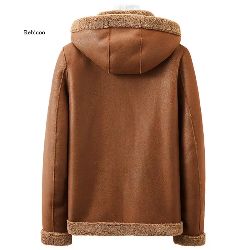 Winter Thick Warm Fleece Parka Jacket Men Reversible Wool Coat Man Hooded Windbreaker Fleece Parkas