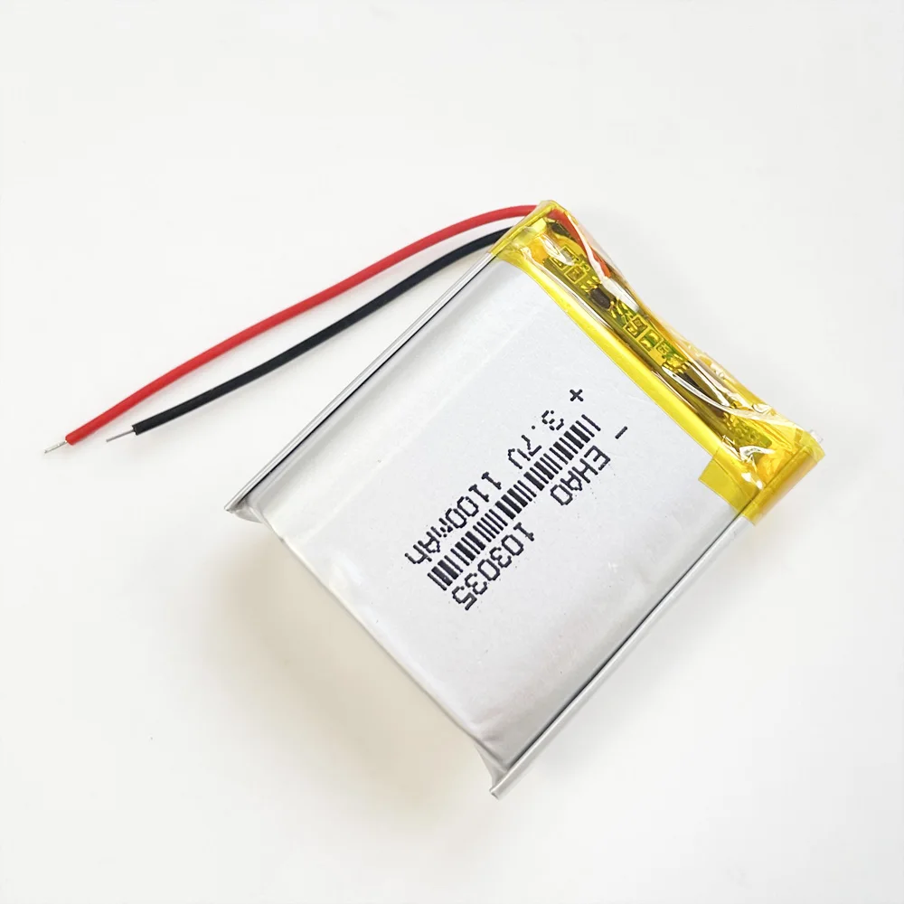 Akumulator litowo-polimerowy Lipo 3,7 V 1100 mAh 103035 + Wtyczka JST 3pin do smartfona DVD MP3 Lampa LED Kamera Masażer Głośnik