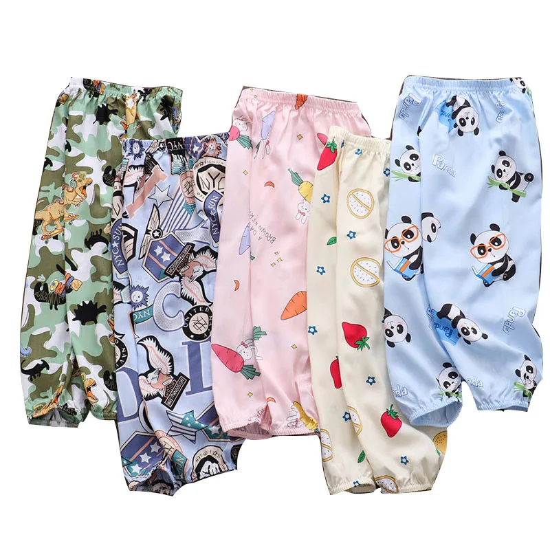 Baby Pants Children Trousers For Boys Girls Little Toddlers Kids Summer Linen Cotton Pants Long Full Trousers Anti-mosquito Soft