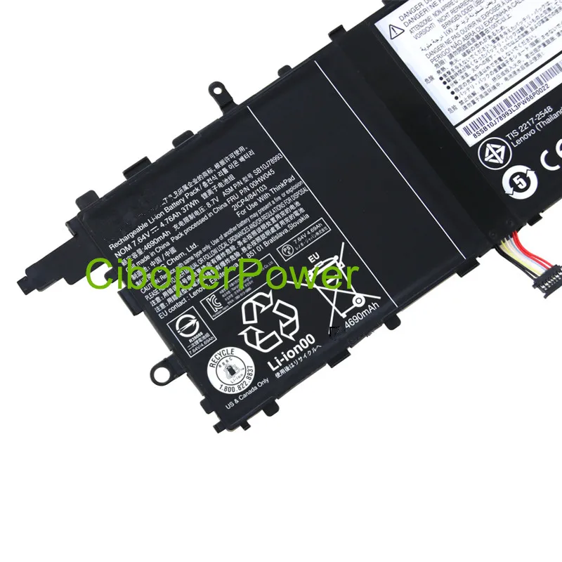 Original quality Laptop Battery For 00HW045 00HW046 SB10J78993 SB10J78994 FOR X1 Tablet X1 Tablet X1 TAB