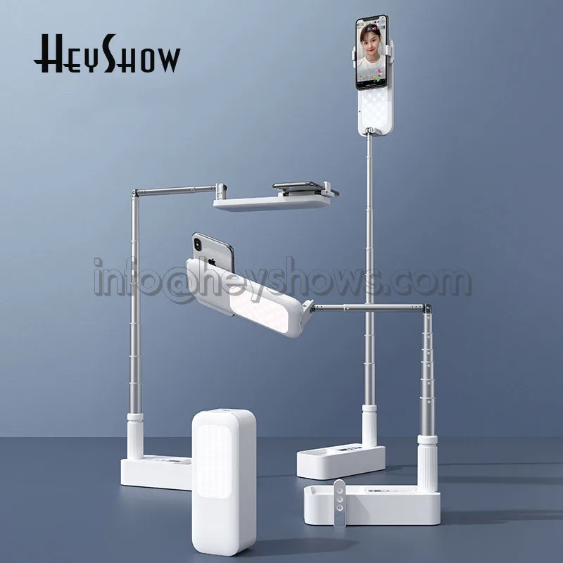 

Portable Mobile Phone Holder Retractable Wireless Live Broadcast Stand Wireless Dimmable LED Fill Light Selfie For Living Video