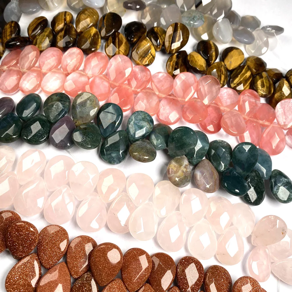 

Natural Stone Water drop shape Faceted crystal Semifinished Loose beads For jewelry making DIY Necklace Bracelet Accessories