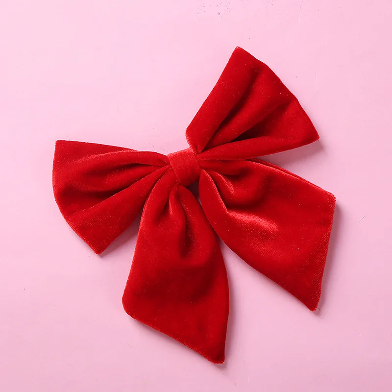 Koreanische 6 Zoll Samt Bögen Haar Clips Für Kinder Nette Weiche Band haarnadel Kinder Big Bowknot Party Hairclip Mädchen Haar zubehör – Detail 12
