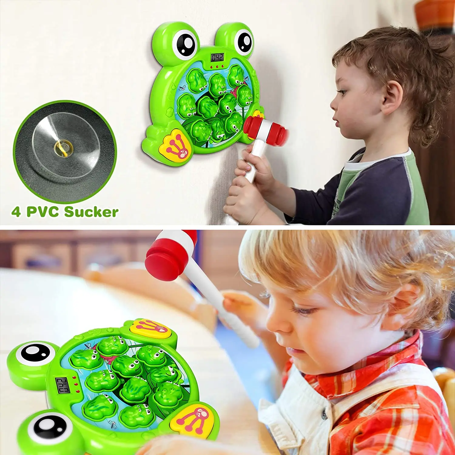 Interactieve Whack A Frogs Game Vroege Ontwikkeling Speelgoed Leuk Cadeau Voor Leeftijd 2,3, 4, 5, 6 Jaar Oud Kinderen, Jongens, Meisjes, Baby Speelgoed