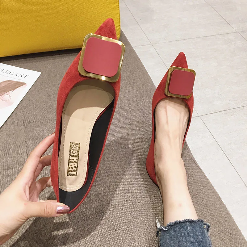 2022 New Spring and Autumn Flat Shoes Fashion Square Toe Fresh Color Office Ladies Shoes Loafers Ladies Flat Driving Shoes