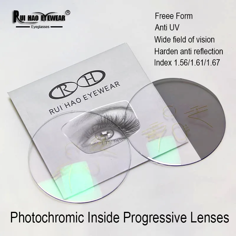 

Photochromic Inside Progressive Lenses Brown or Grey Photochromic Sunglasses Lens Far Near Resin Lens Optical Discolor