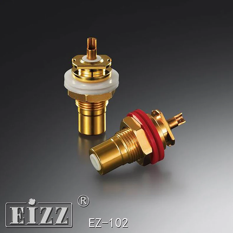 

1 pair EIZZ EZ-102 RCA Signal Socket RCA Signal Audio Socket Jack Pure Gold Plated Phosphor Bronze Pair