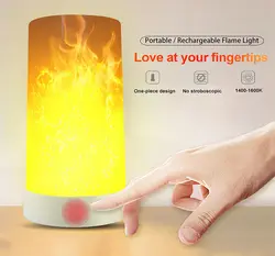 LED Flame light USB Rechargeable Table Lamp Waterproof Candle Fire Lantern Fireplace 4 Mode Home Nightlight Lighting Decor-Amber