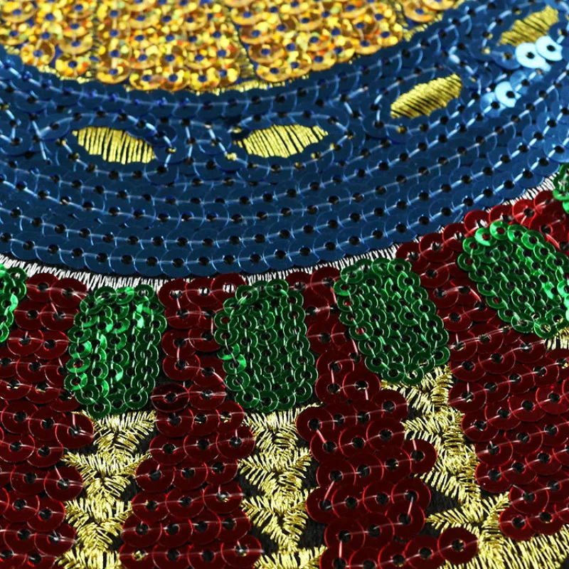 UFO Alien Spaceship Sequins Patches Large Patch for Clothing Jackets Clothes Sticker Sewing on Applique DIY Craft Patch Apparel
