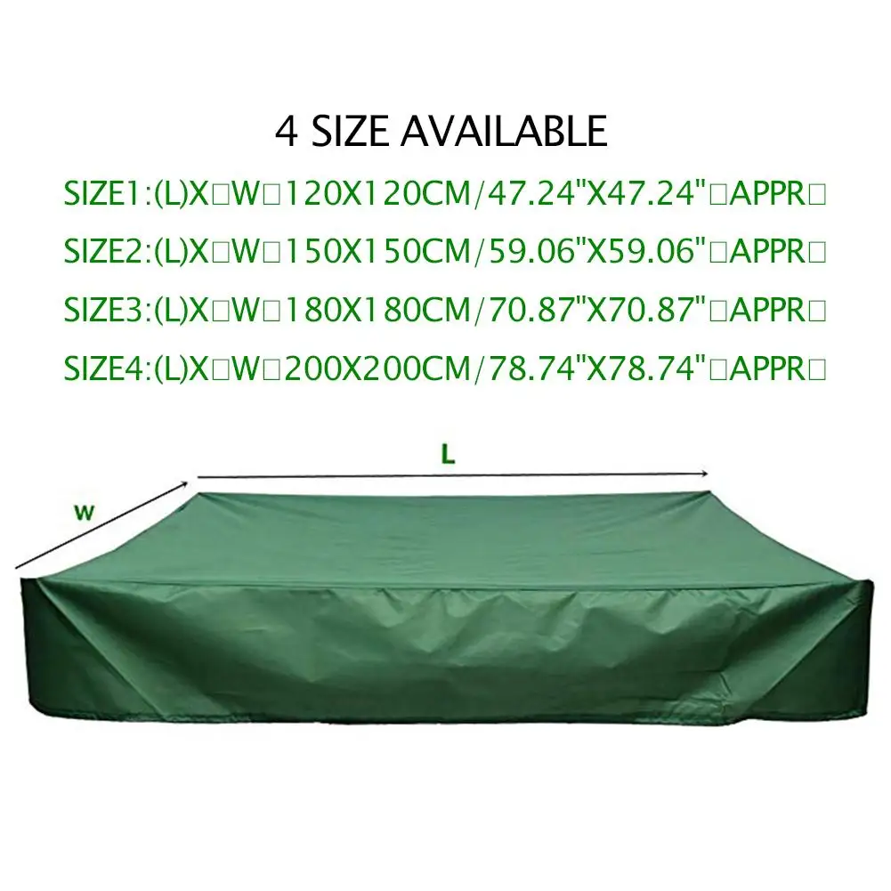 Square Waterproof Oxford Cloth Dust Cover Canopy With Drawstring Sandbox Sandpit Dustproof Cover for Protects Sand and Toys