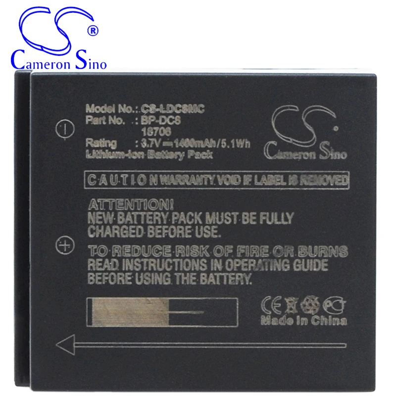 بطارية كاميرسينو لايكا X1 يناسب لايكا 18706 BP-DC8 بطارية الكاميرا 1400mAh 3.70V ليثيوم أيون الأسود EA-DC-8