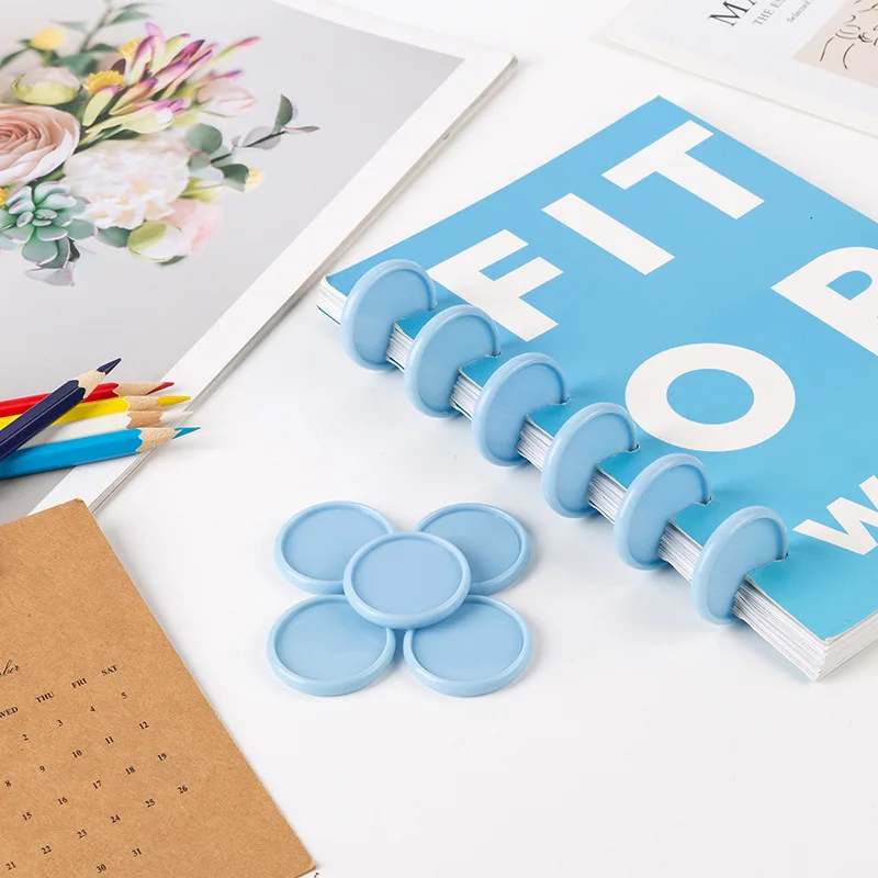 100pcs Mushroom Hole Binding Rings Notebook Loose-leaf Buckle Plastic Discs Loose-leaf Notebook Discs Rings Notebook accessories