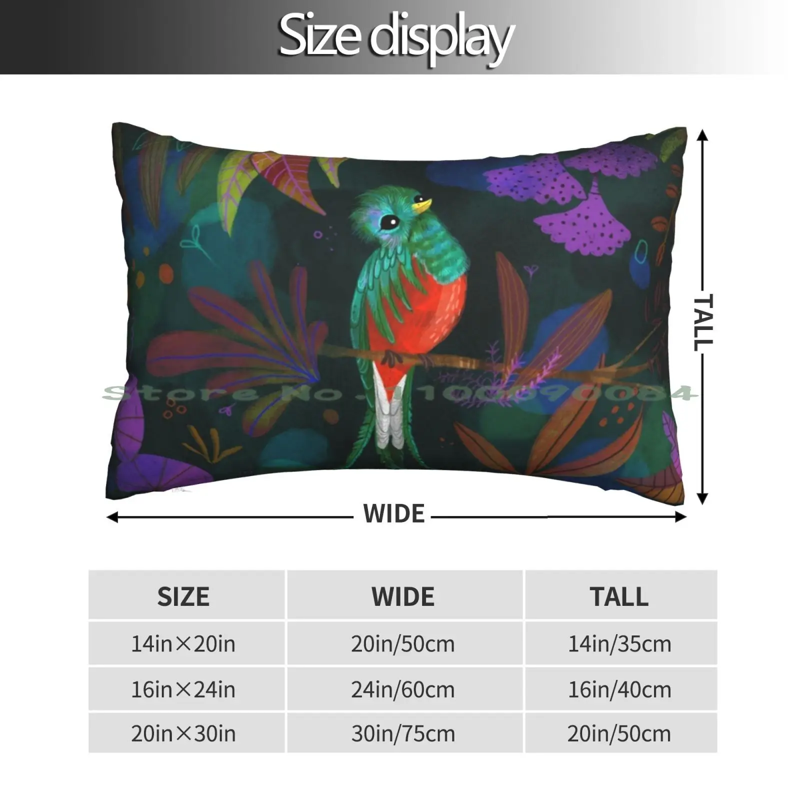 Fehérlólánya-Glowing Birds / Quetzal Pillow Case 20x30 50*75 Sofa Bedroom Uk England Soccer Cross Templar Great Briton United