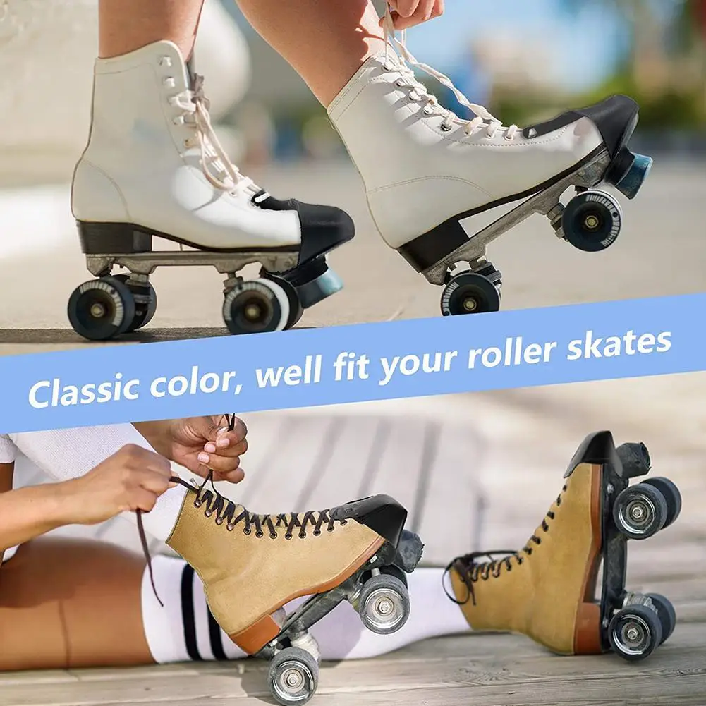 1 Pair Toe Guards Protectors PU Leather Roller Skate Protectors with 4 Holes for Roller Skate