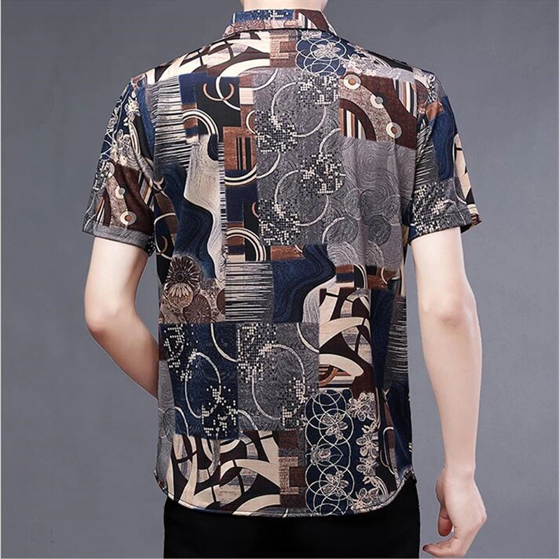 European Style Streetwear Fashion Handsand Men Short Sleeve Shirt Summer New High-Quality Icy Cool Luxury Camisa Masculina M-3XL