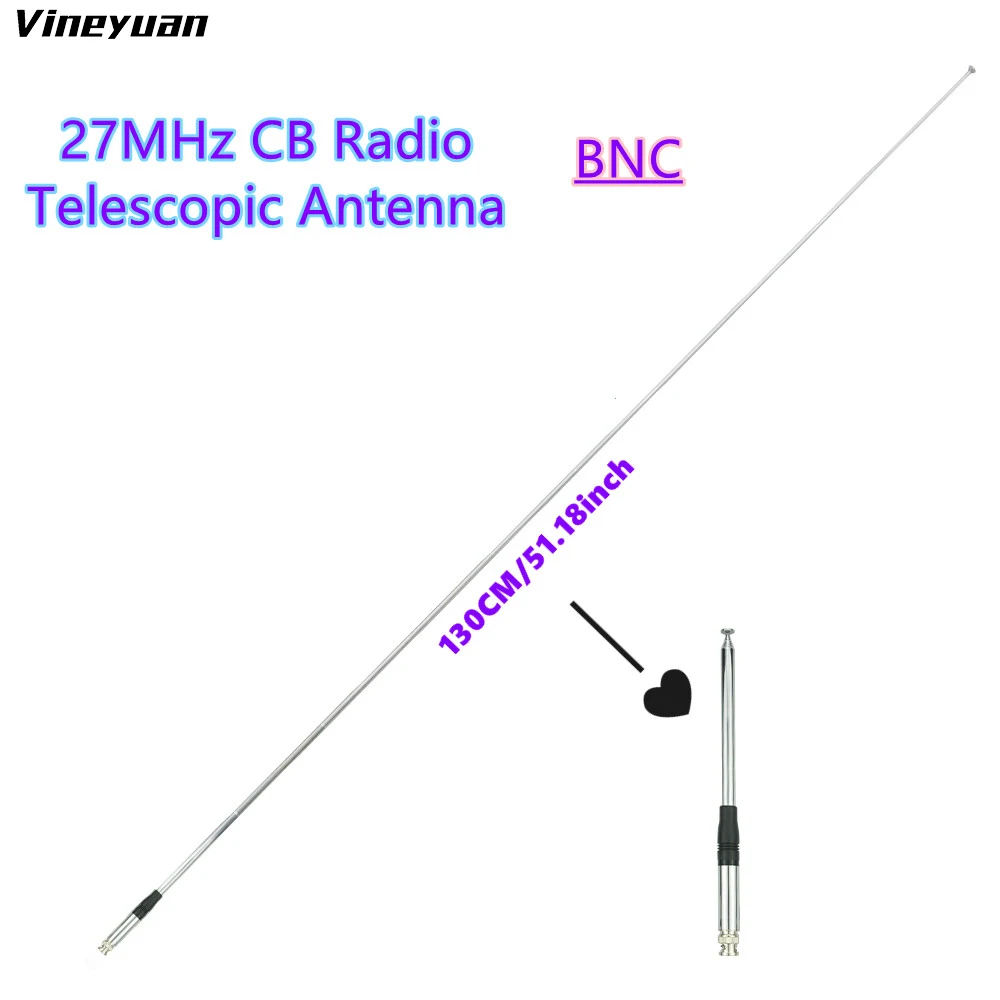 

Vineyuan 130CM/51.18inch 27MHz CB Radio Telescopic Antenna BNC Male Connector Radio Antenna (VSWR 1.0~1.4)