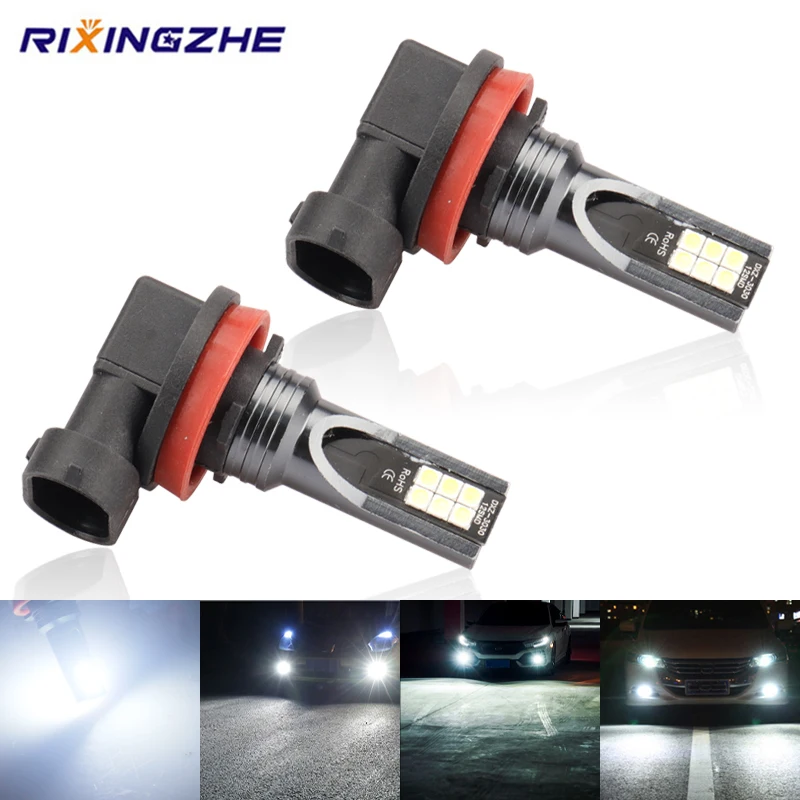 

H11 LED H8 H9 H1 9005 9006 HB3 HB4 H7 H3 H4 Car Fog Lights With 3030 Chips 12LED 6000K White Auto Fog Lamp Day Running Light 12V