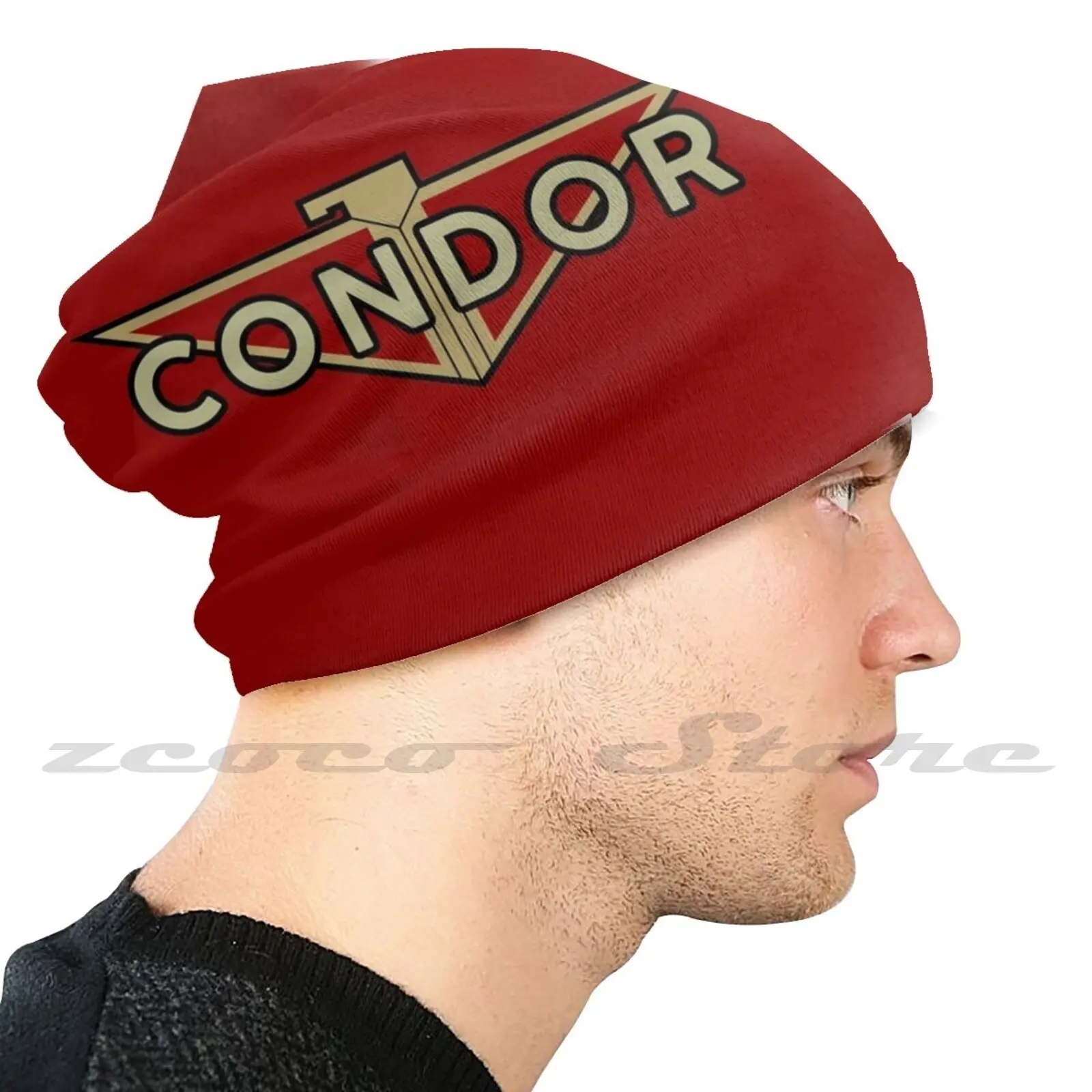 Condor-Werke Ag ( Red ) Personalized Pattern Knit Hats Plus Size Elastic Soft Cap Motorcycle Vintage Nostalgia Motorbike