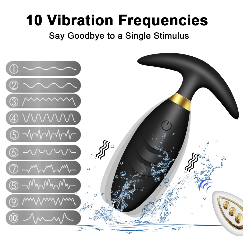 Anal Vibrator for Men and Women, Butt Plug, Prostate Massager, Wireless Remote Control, Intimate Goods, Sex Toys for Adults, Gay