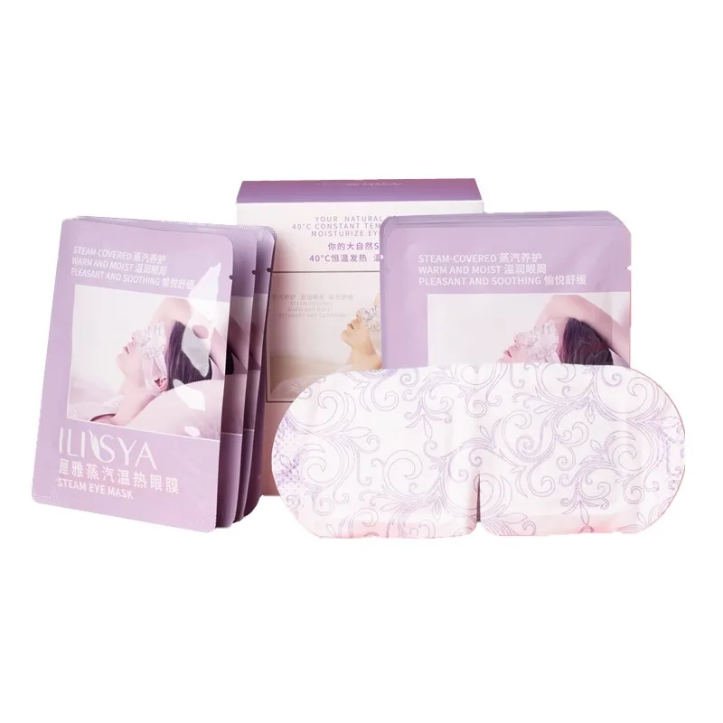 Ilisya-Steam Eye Mask Warm Eye Patch Dark Circle Remover Relieve Fatigue for Travel Sleep Relax-10pcs