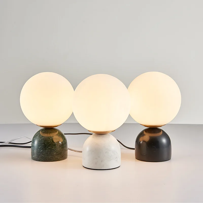 Art marble table lamp Nordic modern simple bedroom lamps for nightstand EU US AU UK plug    living room WF1024 image 2