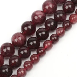 6/8/10mm Natural Stone Beads Red Garnets Stone Round Shape Loose Spacer Beads For Jewelry Making Diy Bracelet Necklace 15inch