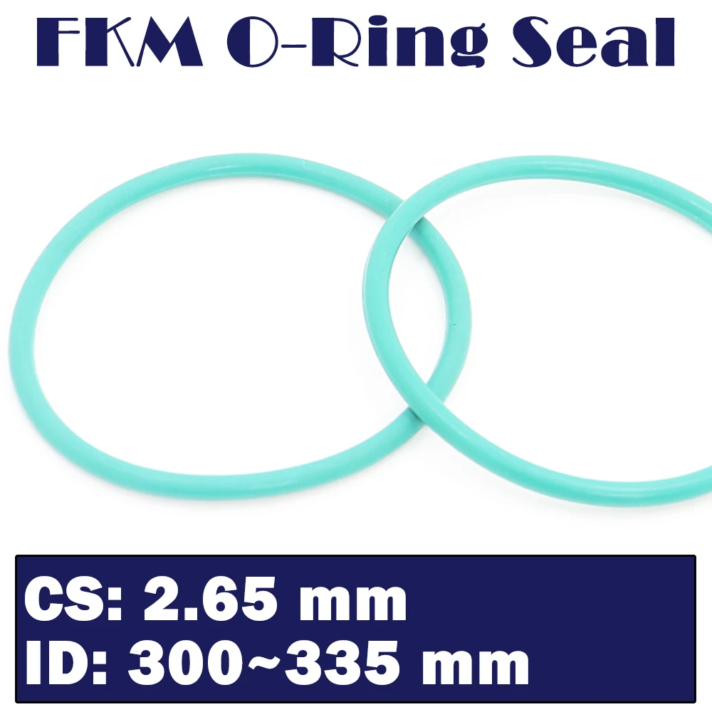 CS2.65mm FKM Rubber Ring ID 300/305/310/315/320/330/335*2.65 mm 2PCS O-Ring Fluorine Gasket Oil seal Green ORing