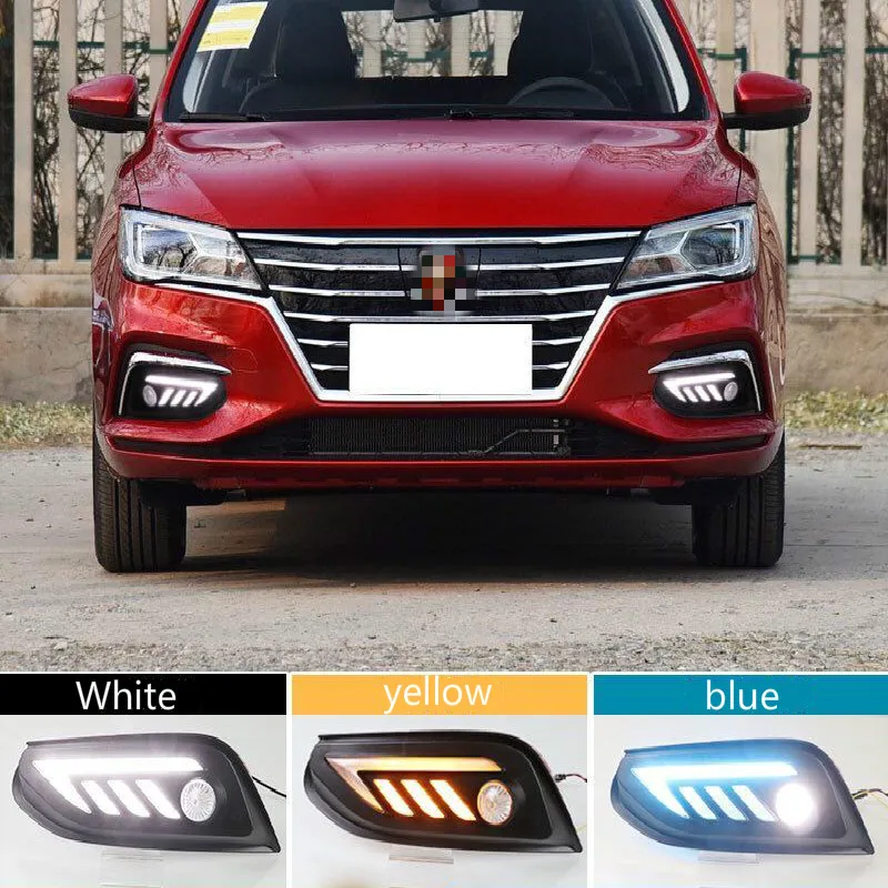 

For Roewe Ei5 2019 2020 Daytime running lights LED DRL Fog lamp driving lights with Yellow Turn Signal Function