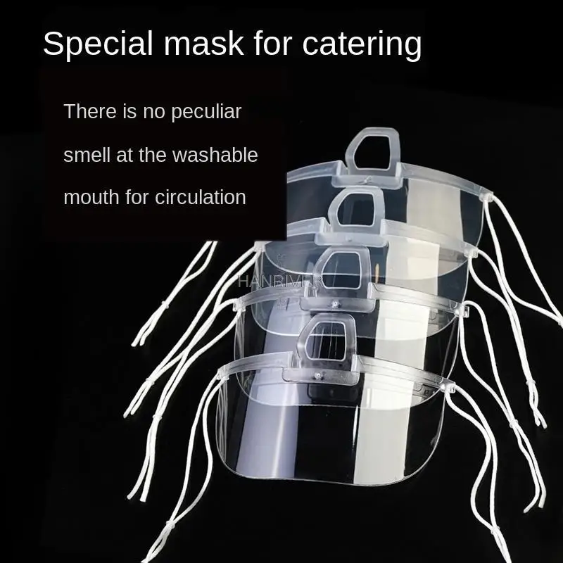 10 pieces of transparent mask installed for catering commercial food chefs and waiters anti-fog