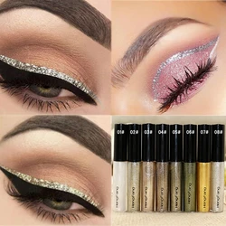 8 Colors Glitter Liquid Eyeliner Waterproof Pigment Women Makeup White Brown Color Shiny Eye Liner Pen Fast Dry Cosmetics