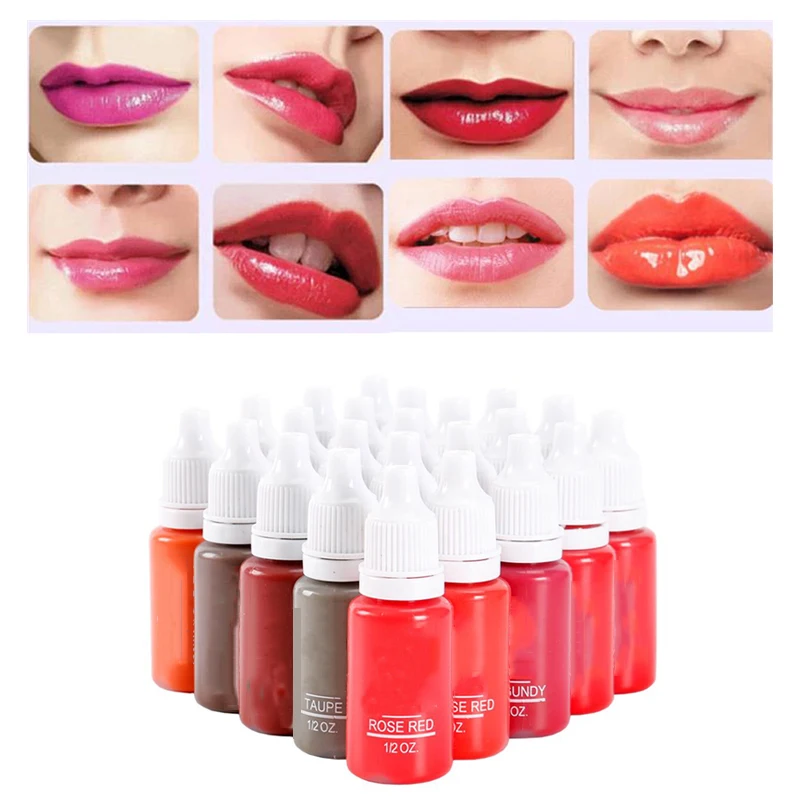 23Pcs  Ink Permanent Makeup Pigment 15Ml Cosmetic 23 Color Tattoo Ink Set Paint For Microblading Eyebrow Lip Body Makeup