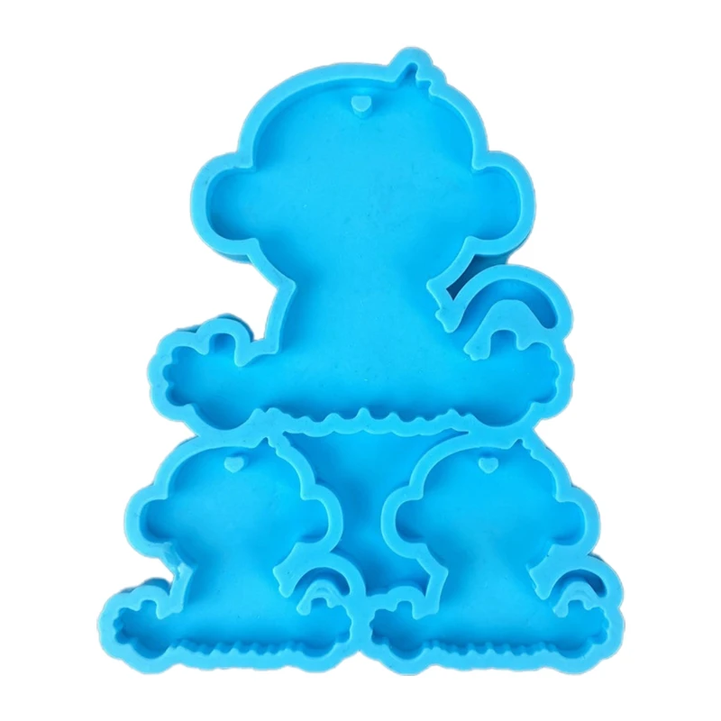 Animal Shaped Keychain Epoxy Resin Mold Key Chain Pendants Silicone Mould DIY Crafts Decorations Casting Tool