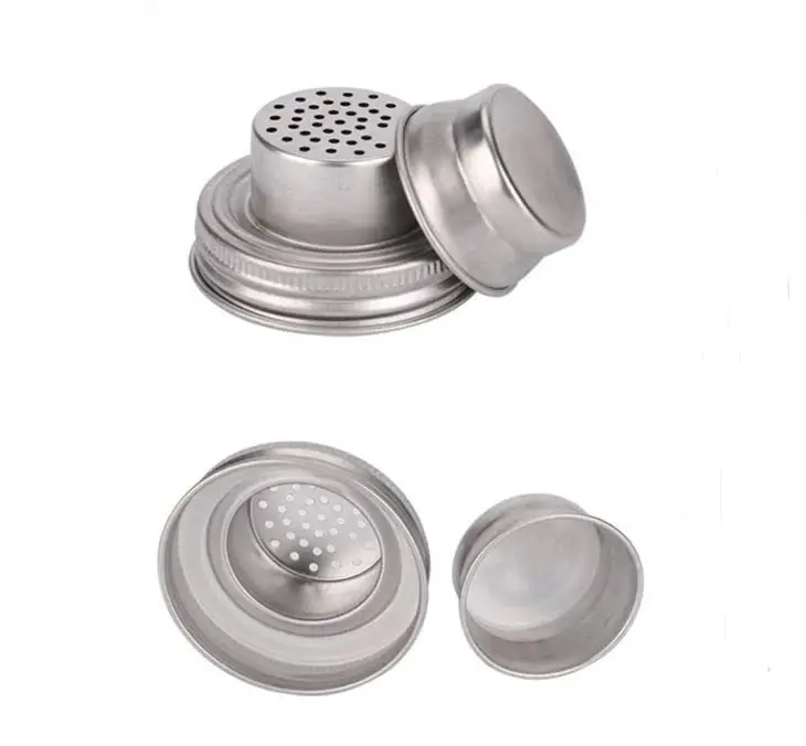 

Mason Jar Shaker Lids Stainless Steel cover for Regular Mouth Mason Canning Jars Rust Proof Cocktail Shaker 70mm SN1866