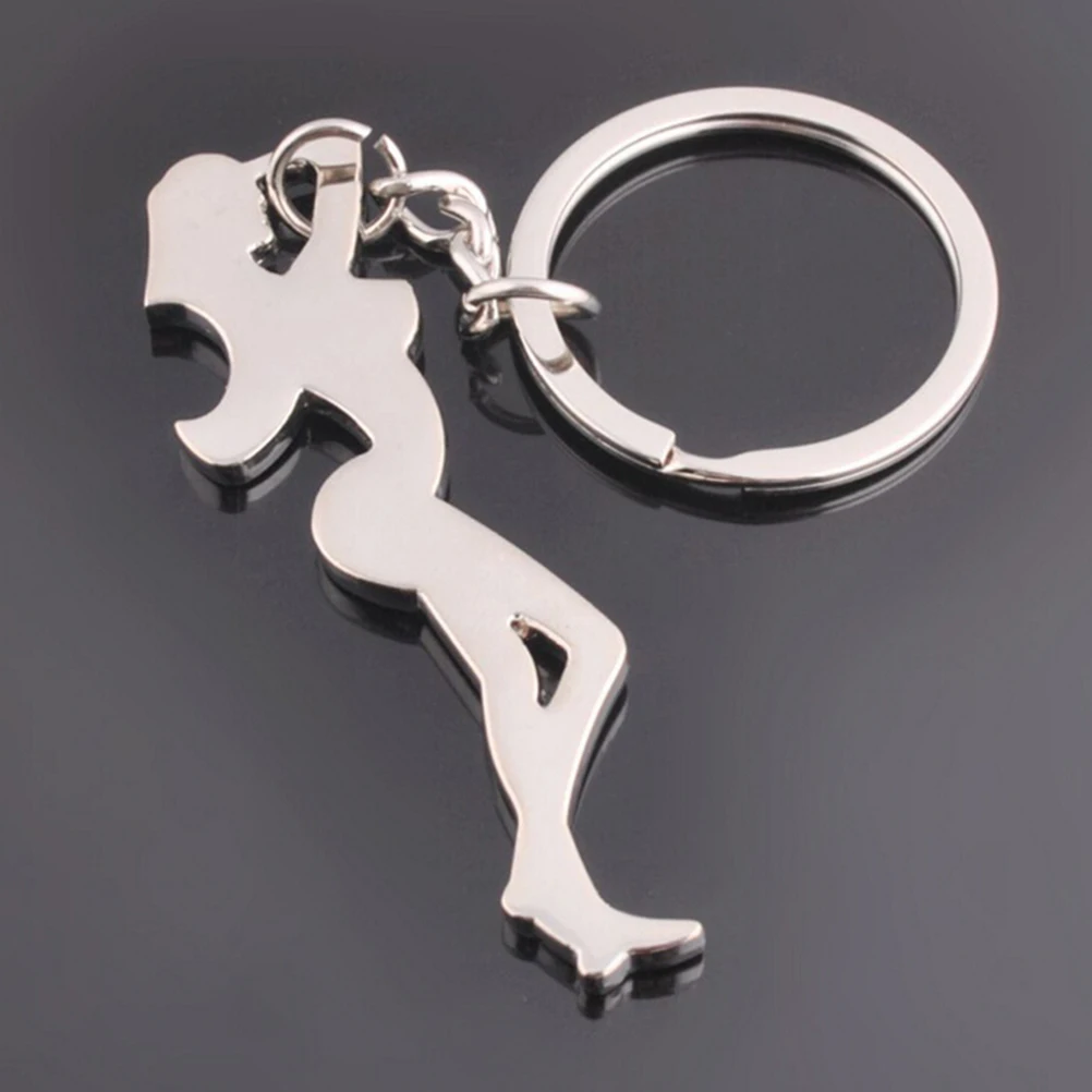 Zinc Alloy Beer Bottle Opener Keychain Shark Beauty Lady Ruler Shaped Bottle Opener Keychain  Women Men Key Ring Unique  Gift