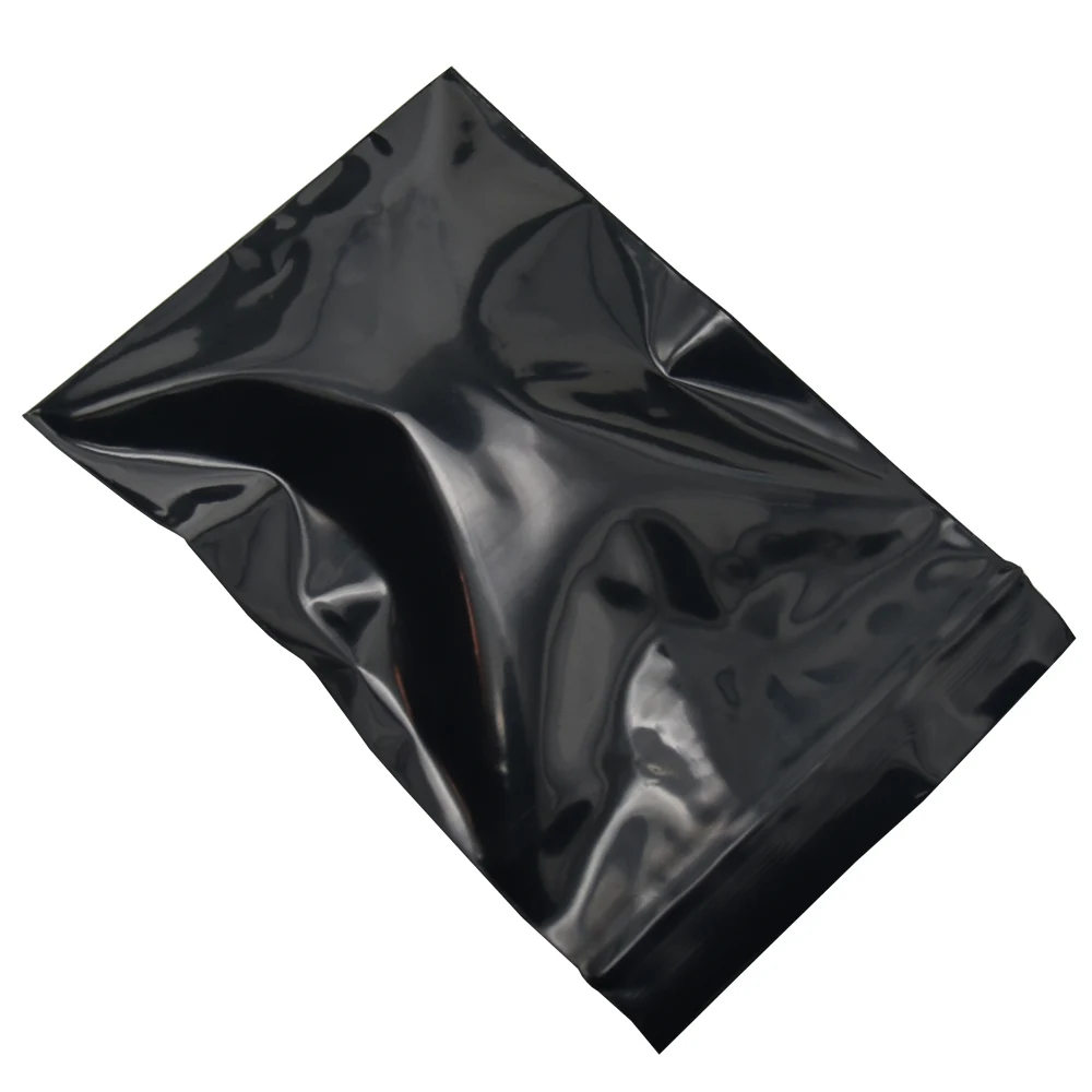 200pcs/lot Black Zip Lock Opaque PE Plastic Package Bags Heat Sealable Light-proof Grocery Jewelry Privacy items Packing Bag