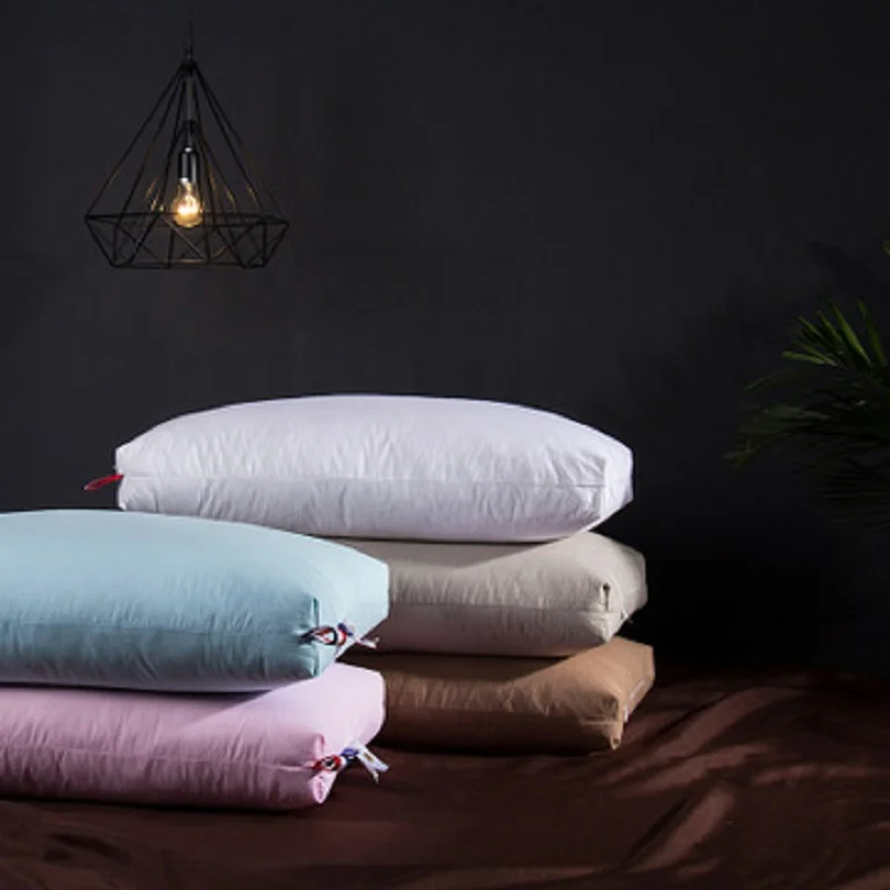 Five Stars 100% Goose Filling Material, 100% Cotton, Height 20cm, 48x74cm, Comfortable, Soft, Elasticity Pillow