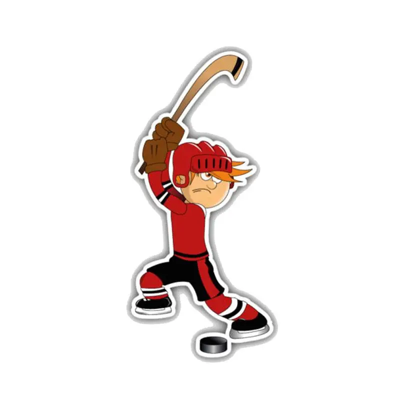 RuleMyLife 6.7CM*15.2CM Interesting Hockey Player Cartoon PVC Car  Sticker 11-00048