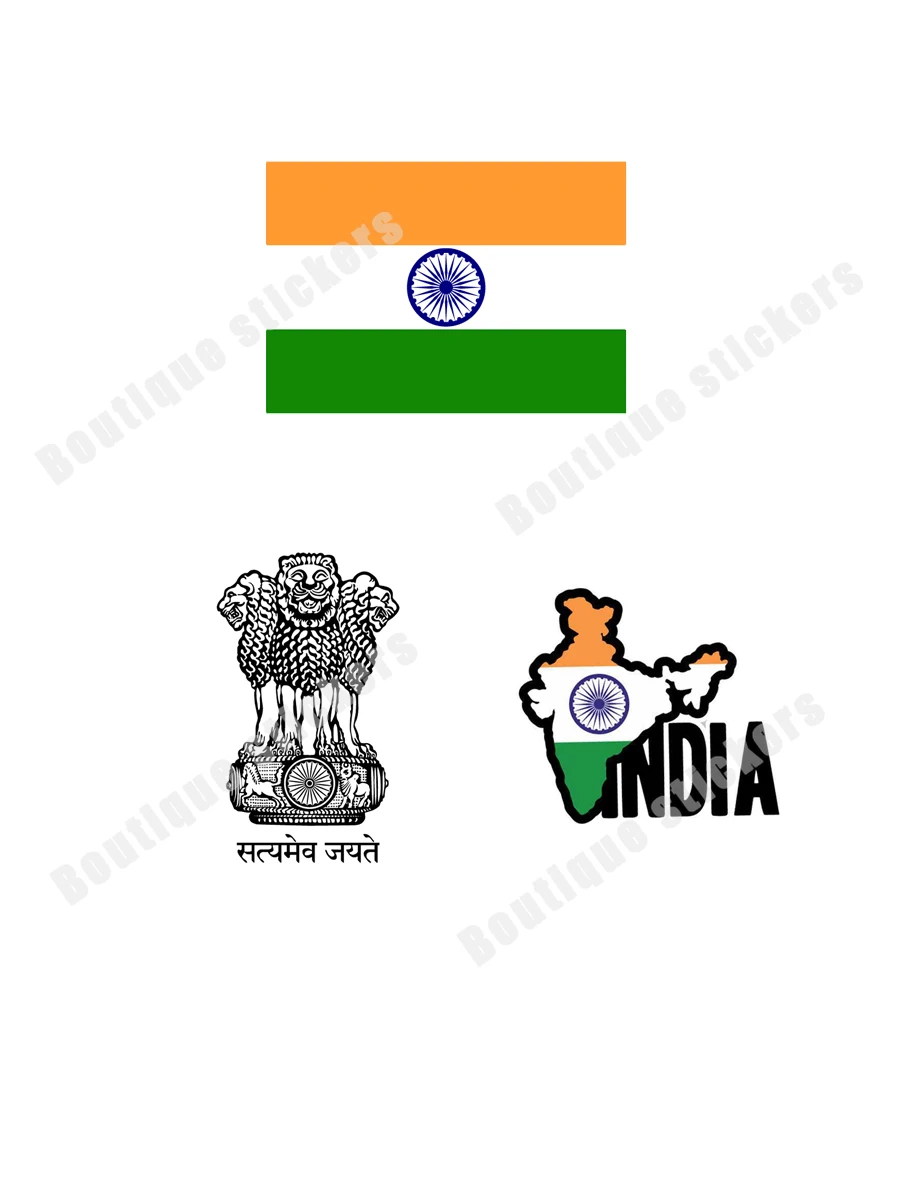 Indian Flag National Emblem Badge Hand Down Sticker Exquisite Decals Rear Windshield Body Car Window Helmet PVC Vinyl Sticker