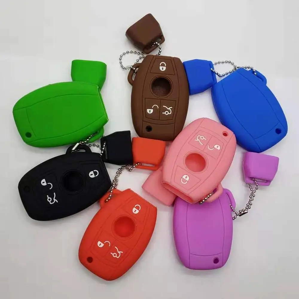 Funda LLave Silicon 3 buttons key case For Mercedes Benz W203 W210 W211 AMG W204 C E S CLS CLK CLA SLK Smart Car Key