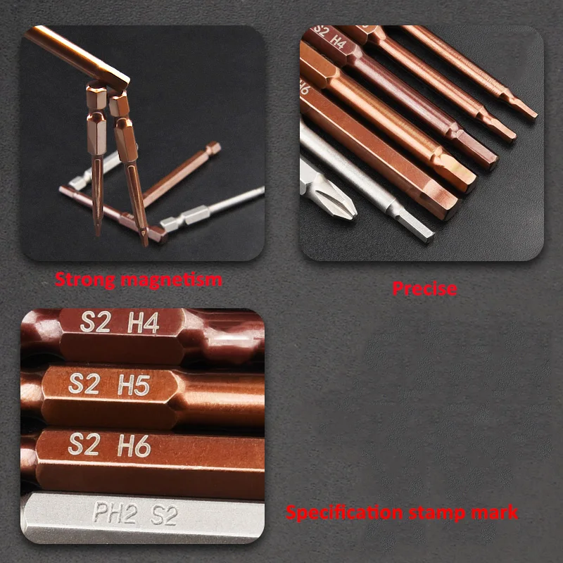 6*65mm Hexagon Screwdriver Bits Magnetic Impact Drivers Hex Shank PH2 PH2.5 PH3 PH4 PH5 PH6