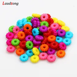 50Pcs 8mm Mixed Color Round Ring Acrylic Beads Loose Spacer Beads For Jewelry Making Bracelet Necklace DIY Accessories