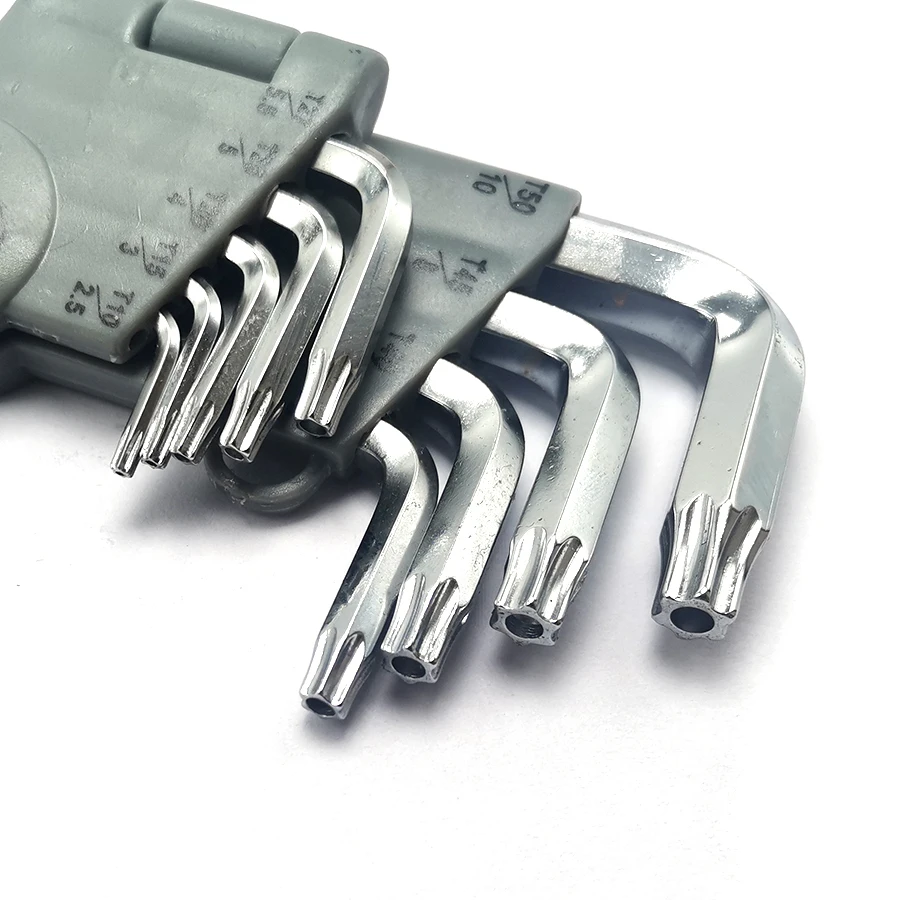 T10-T50 2.5Mm-10Mm S2 Torx Sao Khóa Lục Giác Bộ Cờ Lê, 9 Chiếc Bộ HRC58-62 ,H022