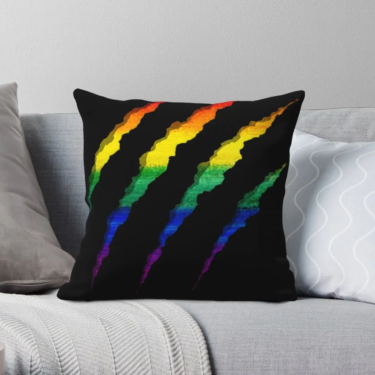 LGBT Ripped And Shredded Square Pillowcase Polyester Linen Velvet Pattern Zip Decor Throw Pillow Case Home Cushion Cover