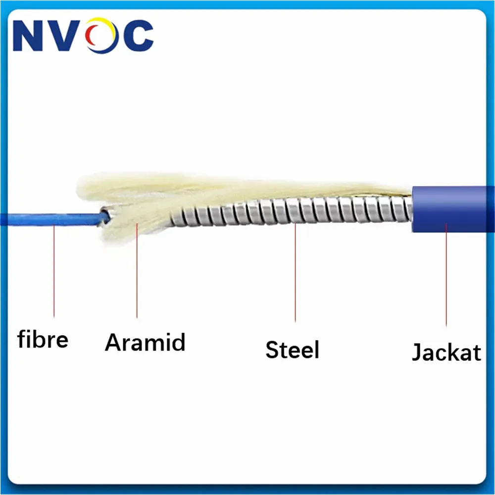 Imagem -02 - Cabo de Remendo Blindado da Fibra Cabo Monomodo com Pcd310 Fibra Ótica do Núcleo Simplex sm sc lc fc st Blindado Ftth 500m
