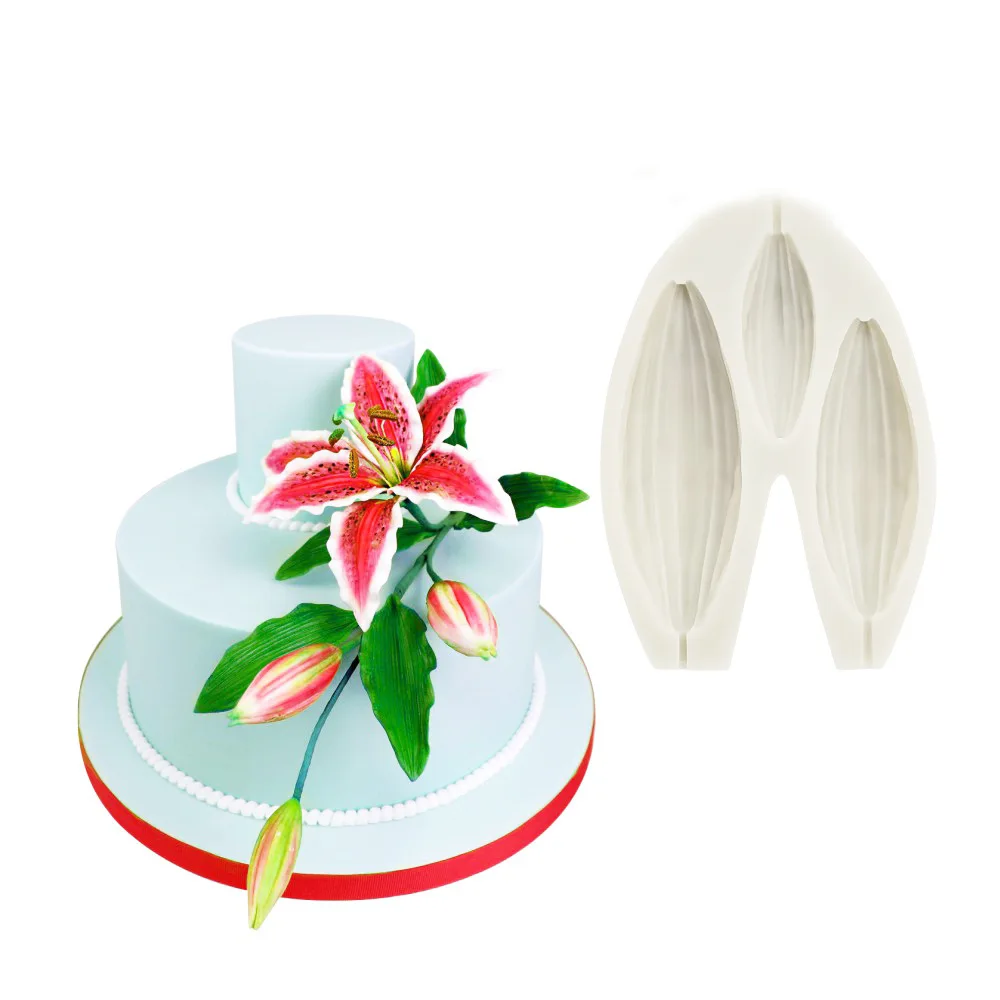 Peruvian Lily Petal Veiner Silicone Mold Cake Molds DIY Handmade Mould For Fondant Flower Cake Decorating Tool