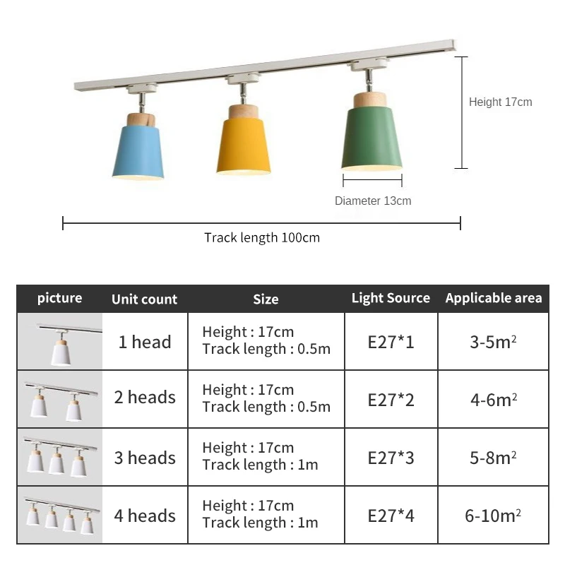 Luz de pista nórdica Macaron, foco de riel COB moderno, sala de estar, restaurante, luces de techo de madera, luz de tienda comercial