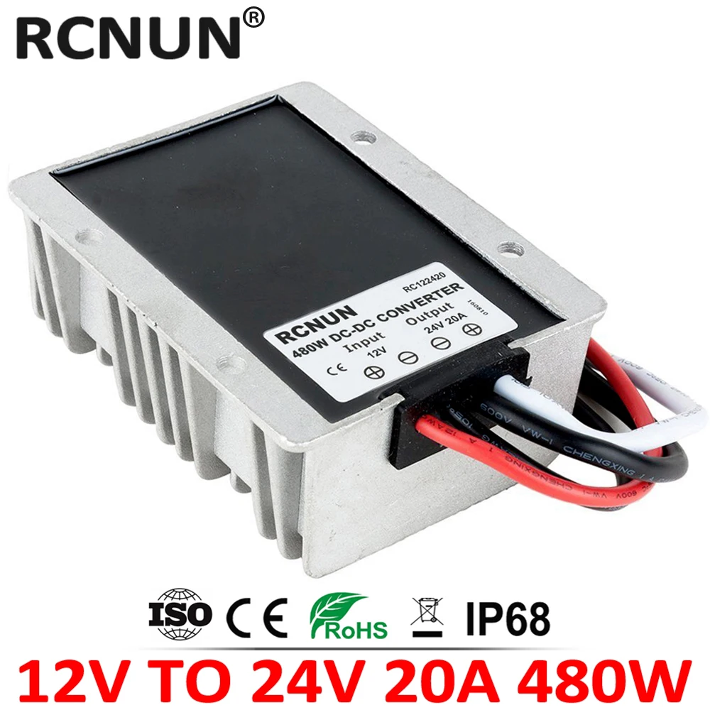 RCNUN High Quality 10-23V 12V TO 24V 15A 20A DC DC Step Up Converter Regulator 12 Volt to 24 Volt 500W Boost Module CE RoHS