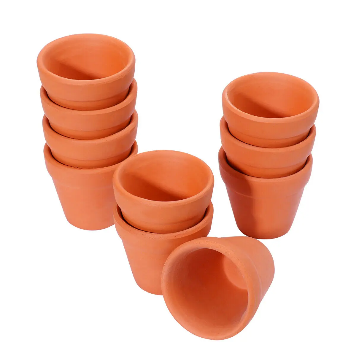 10pcs Red Pottery Flower Pot Terracotta Plant Pot With Hole Pottery Clay Planters For Cacti And Succulent Plants（3 size）